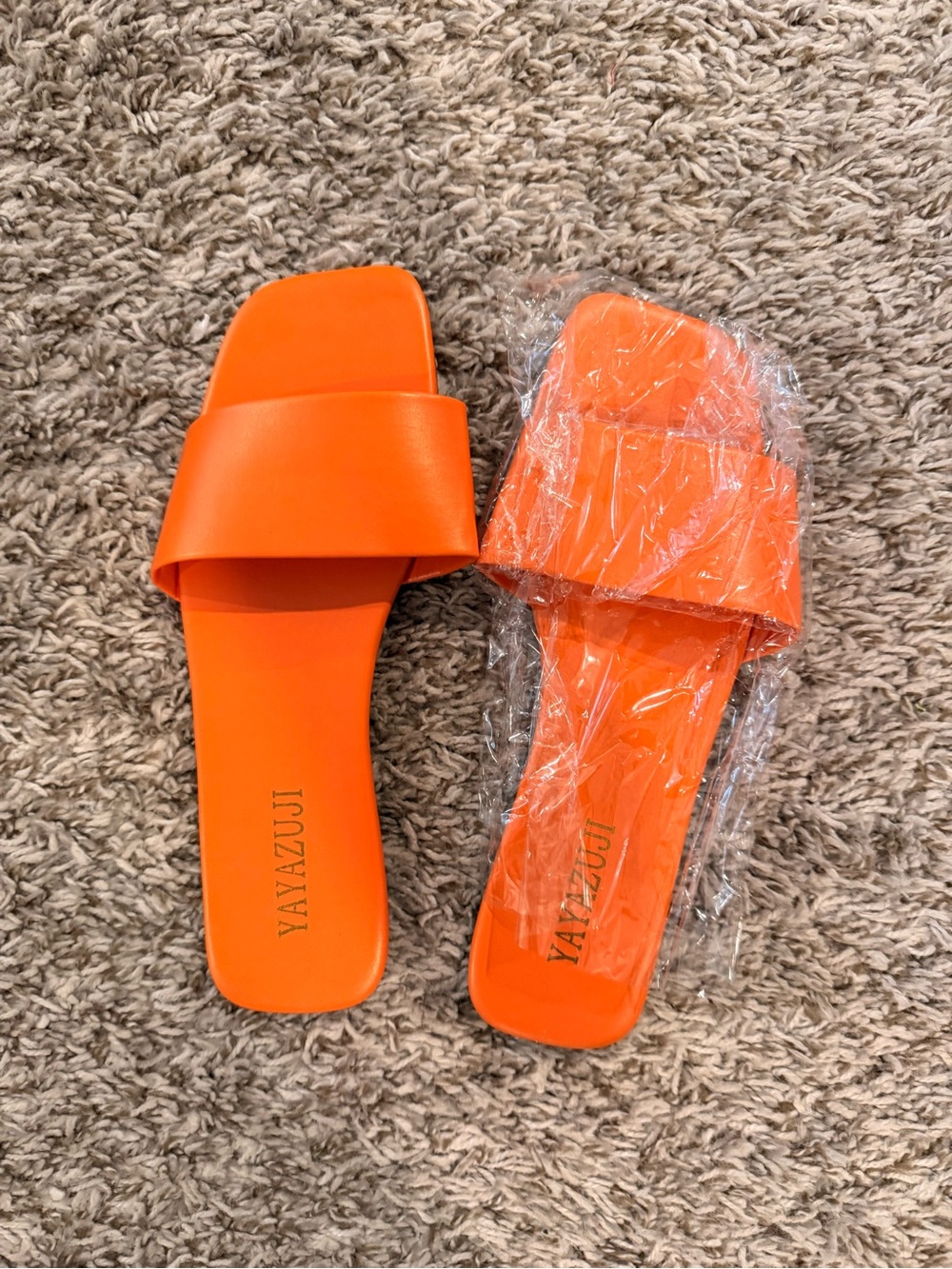 Orange Slide Sandals - Women's Casual Slip-On